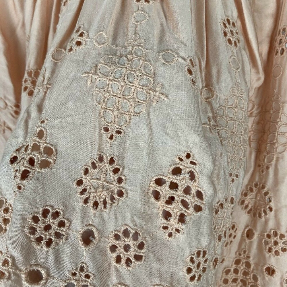 Vanessa Virginia Anthropologie Women's 0 Pink Eyelet Sleeveless Tank Top Blouse - Picture 4 of 6